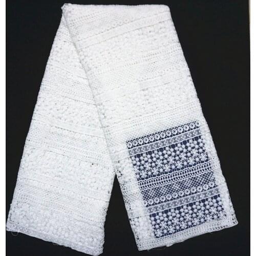 White Flower Hollow Lace Cloth Embroidered Womens Summer Cotton Cloth Hollow Lace Fabric