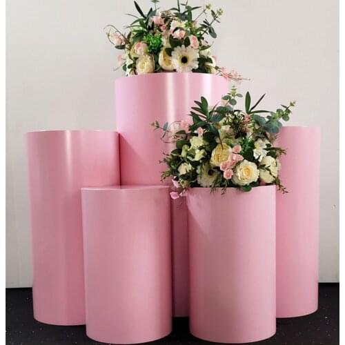Colorful Cylinder Candy Stand Big Cylinder Pedestal Display Art Decor Plinths Pillars Cake Table for Wedding Props