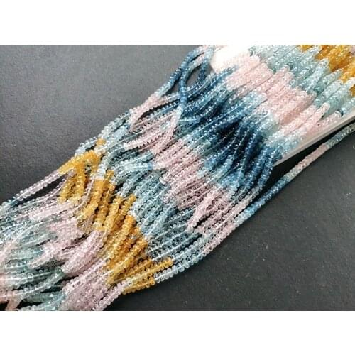 AAAA LOOSE BEADS Morganite Roundelle faceted 4.5mm Wholesale for DIY jewelry necklace 36cm