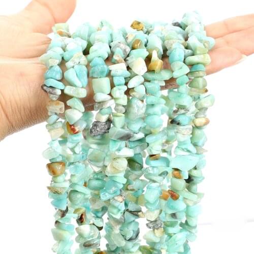 Irregular Freeform Chip Natural Blue Amazonite Beads Gravel Loose Spacer Beads DIY Necklace Bracelet for Jewelry Making 3-5-8MM