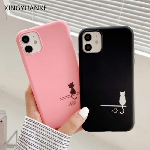 Cute Cartoon Cat Phone Case For Samsung Galaxy S7 Edge S8 S20 S21 Ultra A10S A20S A01 A6 A8 Plus A7 2018 A5 2017 Silicone Cover