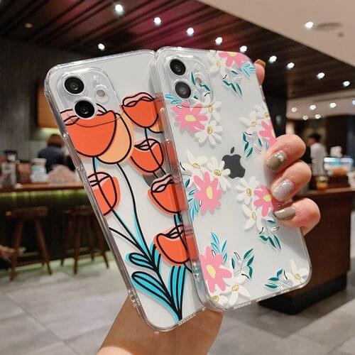 PUNQZY Cute Floral Fruit summer beach Sea Ice Cream phone Case For iphone 12 Pro Max 11 Pro XR XS MAX SE 8 7 Plus Soft TPU case