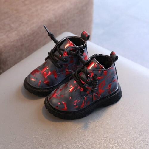 Kids Martin Boots Mid-cut Short Boots for Boys Girls 2021 Autumn Winter New All-match Childrens Shoes Single Boots Non-slip Hot