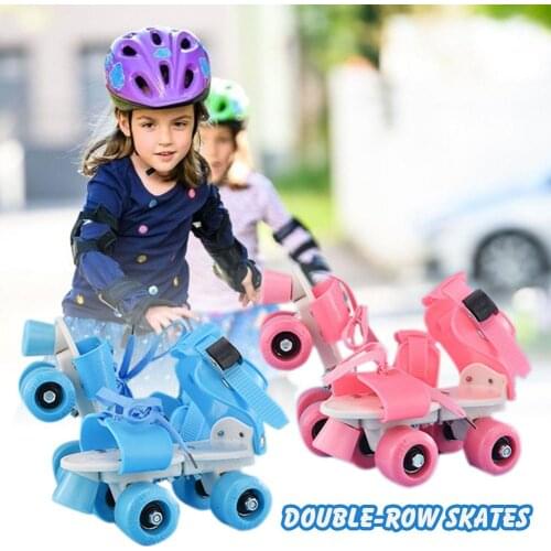 Adjustable Size Children Roller Skates Inline Skate Double Row Roller Skates Adjustable 4 Wheels Skating Shoes Sliding Sneakers