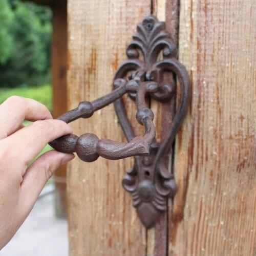 Door Knocker Handle Antique Cast Iron Handle Vintage Furniture Cabinet Cabinet Dresser Door Door, 24.5x9.9 Cm XD