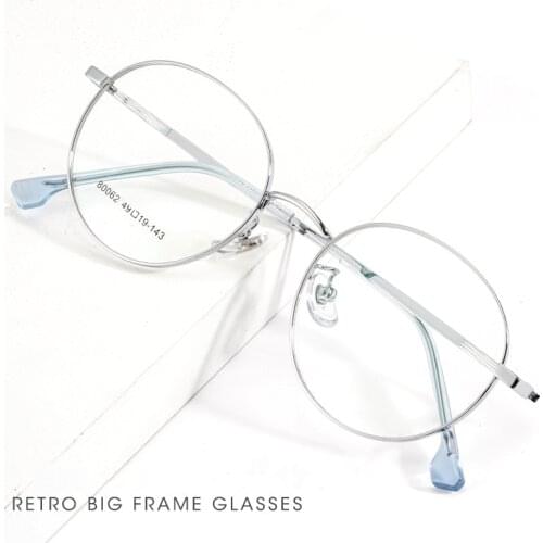 KatKani Retro Small Round Frame Womens Ultralight Metal Anti-Blue Light Myopia Optical Prescription Eyeglasses Frame 01-80062