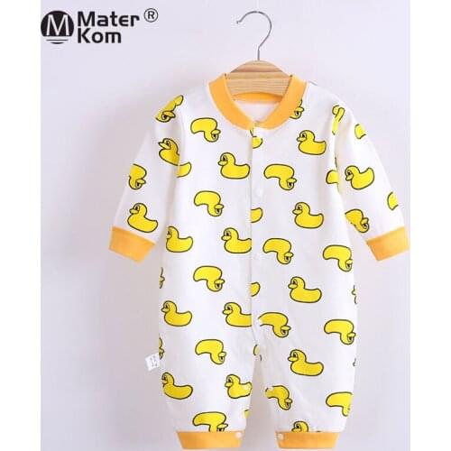 3-12M Baby Rompers Spring Autumn One-piece Boys Girls Homewear Long-sleeve Baby Cotton Pajamas Newborn Clothes Cute Sleepwear