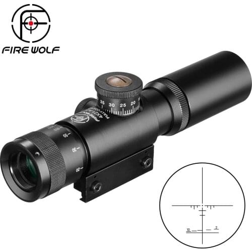 SS2 4x21 AO Compact Hunting Air Rifle Scope Tactical Optical Sight Glass Etched Reticle Riflescopes With Flip open Lens Caps