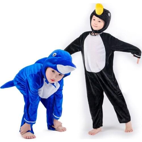Ocean World Penguin Dolphin Crab Lobster Hippo Anima Animal Cosplay Costumes for Boys Girls Animal Jumpsuit Halloween costume