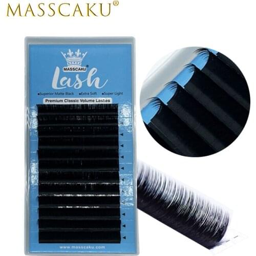 MASSCAKU C/D Curl Deep Matte Black Eyelash individual makeup false lashes magnetic eyelashes maquillaje eyelash easy to work