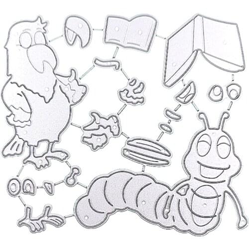 Caterpillar Parrot Metal Cutting Dies Stencil DIY Scrapbooking Album Paper Card Template Mold Embossing Decoration