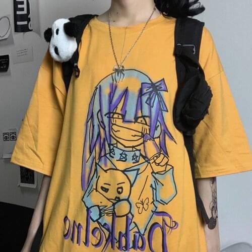 Cute Graphic T-shirt Women Ladies T Shirt Short Sleeve Tshirt Ulzzang Korean Tee Top Kawaii Clothes Harajuku Summer Clothing