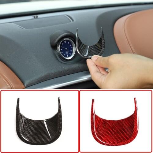 For Maserati Ghibli 2014-21 Car Interior Dashboard Clock Decoration Frame Real Carbon Fiber Modified Sticker Car Accessories