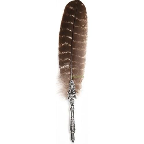 Office Decoration Retro Feather Dip Pen Business Gift Signature Pen Art Fountain Pen Gift Box Set With 5 Nib Writing Stationery