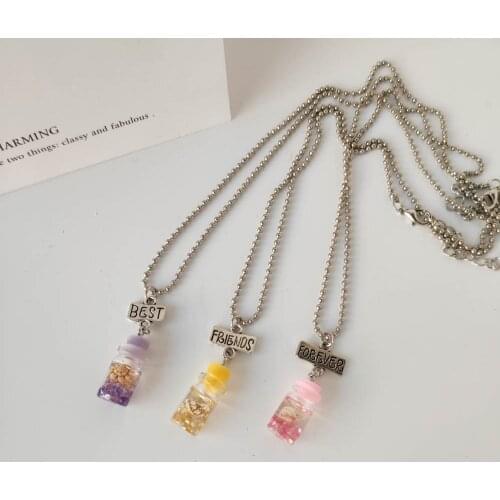 Fashion Best Friends Conch Drffting Bottle Pendant Necklace 2pcs Cute Couple BFF Friendship Gifts Jewelry chain necklace