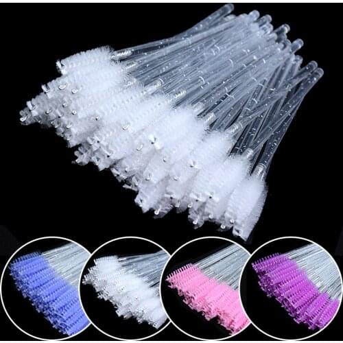50/25 Glitter Mascara Wands Silicone Eyelash Clear Micro Wand Eye Lash Extension Applicators Mini Reusable Brushes Makeup