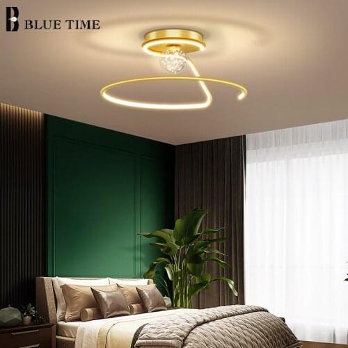 Simple LED Chandeliers Indoor Decor Chandelier Lamps for Living Room Bedroom Dining Room Kitchen Home Lighting Lustre Black&Gold