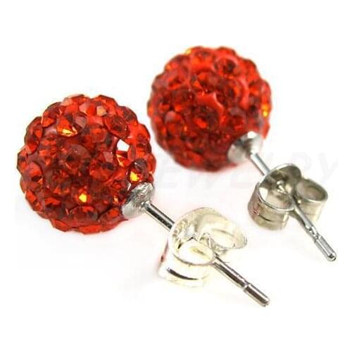 R43g earrings,10mm CZ Disco Ball Bead earrings,2012 fashion crystal pendant earrings