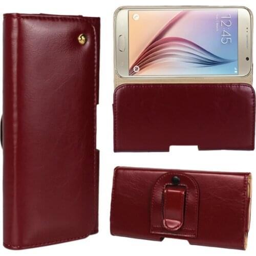 For S6 Luxury Horizontal Genuine Leather Pouch Carrying Case Belt Clip and Loops Cover for Samsung Galaxy S6 G9200/ S6 edge