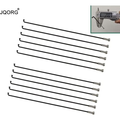 12 Pieces A Lot Material 304 Stainless Steel Black Color Round Body Equal Diameter Bicycle Spokes J-bend Bike Kniting Needles