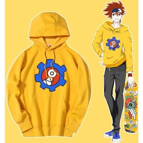 Anime Hoodie Oversized Pullover Yellow Sweatshirt Ladies Clothing Mens Clothing Couple Clothing Clothes Anime Crew Neck Hoodie