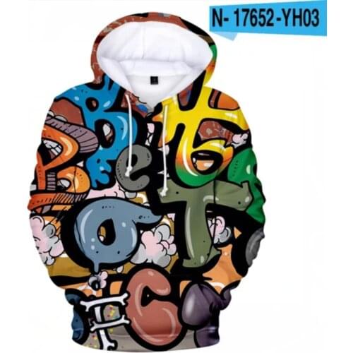 Personality Street Graffiti Hoodie Men Women 3D Print Hoodies Sweatshrts Hip Hop Long Sleeve Fashion Boys/girls Scrawl 3D Coats