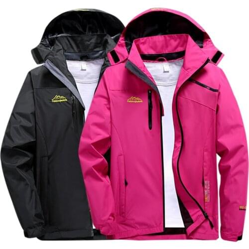 Women Men Hiking Jacket Windbreaker Coat Sports Apparel Hooded Windproof Watertight Zip-Front For Camping Travel Outdoor 1898