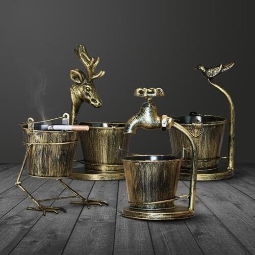 Vintage Wrought Iron Handmade Ashtray Creative Crafts Bar Coffee Photography Props Ornaments