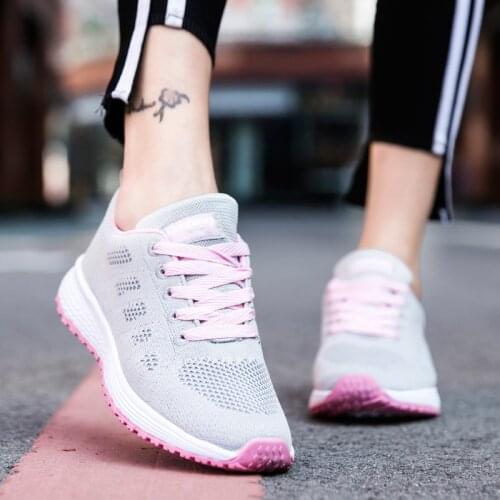 Sneakers 2021 Women Shoes Flats Casual Ladies Shoes Woman Lace-Up Mesh Light Breathable Female Zapatillas De Deporte Para Mujer