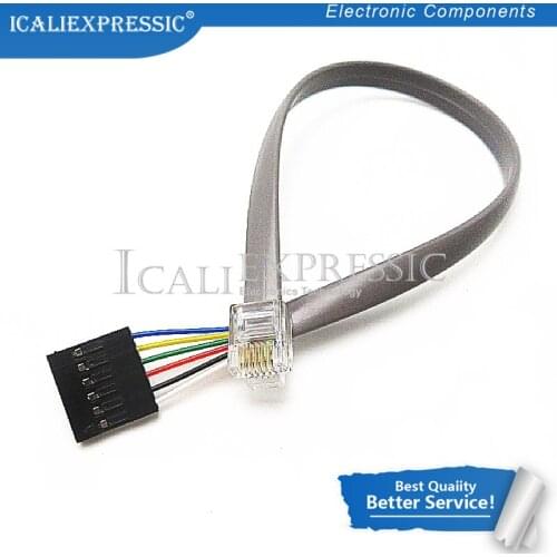 1PCS ICSP crystal head RJ11 turn SIP6 download line MPLAB ICD3 matching ICD2 PICKIT3 In Stock