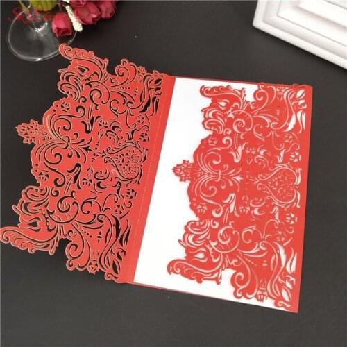 10pcs Paper Laser Cut Wedding Invitation Card Greeting Card Personalized birthday Decoration Party Supplies 5z