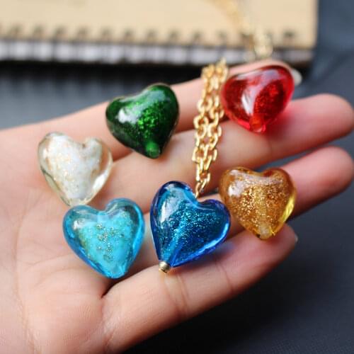 10Pcs/lot 16mm Heat Shape Lampwork glass beads Handmade With Shinning Powder Multi-color for Bracelet Earring jewelry making