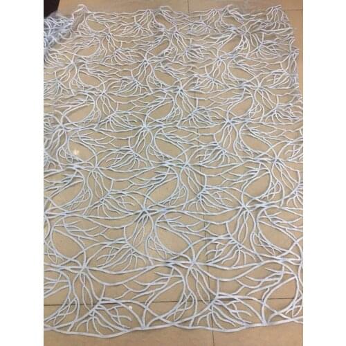 2018 NEW 5yards/bag XX208# Light blue line sequins embroidered French cloth African cloth lace for bridal wedding dress/sawing