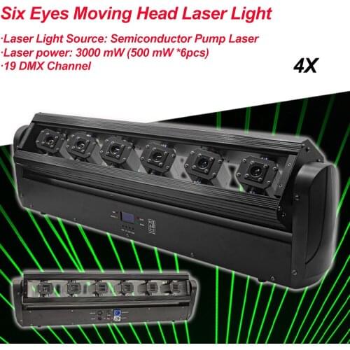4Pcs/Lot NEW 2019 Disco Light RGB 6 Eyes Full Color Laser Light indoor Projector LED Effect Lamp DJ Party Christmas Bar Lighting