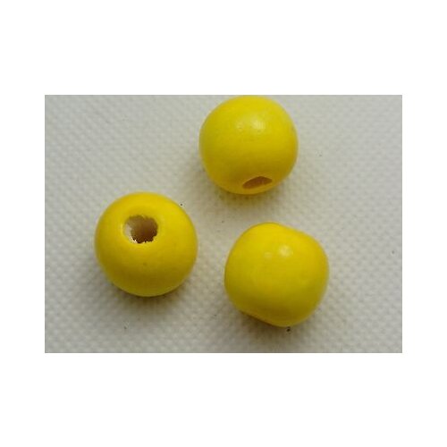 50 Yellow Round Wood Beads 16mm~Large Wooden Beads