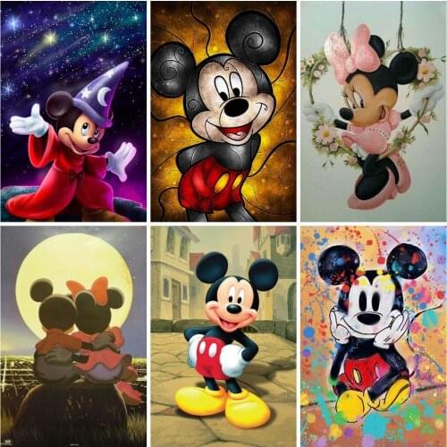 DIY Diamond Painting Disney Mickey And Minnie Cartoon Cross Stitch Embroidery Kit Full Drill Mosaic Resin Home Decor Gift