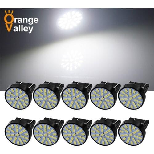 10Pcs High Quality T20 W21/5W 7440 7443 22 LED 3014 SMD Car Auto Rear Lights Reverse Lights Parking Lights DC 12V 24V