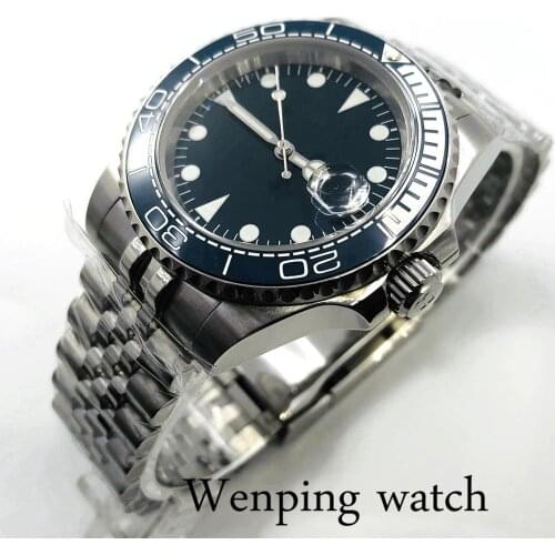 Bliger 2020 new 40mm mens top luxury watch silver case sapphire crystal ceramic bezel luminous Miyota movement automatic watch