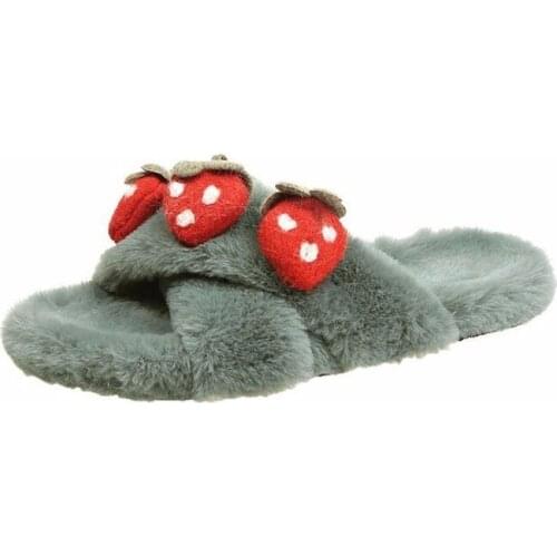 Large Size 35-43 New Winter Womens Cotton Slippers Indoor Fashion Cute Fluffy Fluffy Comfortable Non-slip Womens Shoes B21-78
