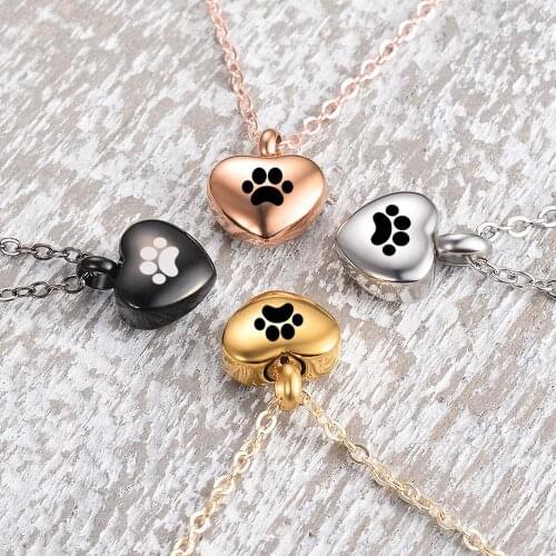 Engraved Heart Pets Paw Urn Necklace/bracelet,heart charms memorial ashes urn necklace/bracelet jewelry makings keepsake pendant