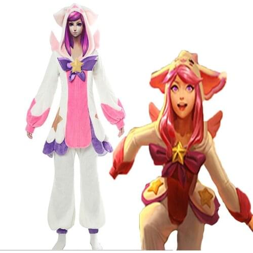 Game LOL Cosplay Costume Luxanna Crownguard the Lady of Luminosity Cosplay Pajamas Halloween Carnival Party Women Costumes