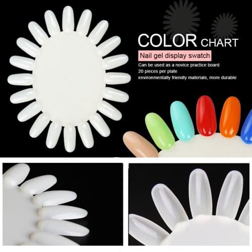 Arte Clavo 10pcs False Nail Tips Display Chart Acrylic Nail Gel Polish Palette Nail Art Tips Practice Tool Natural Color Card