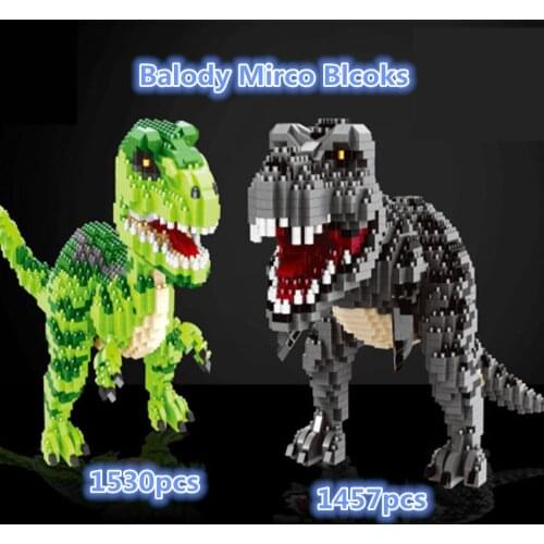 Balody Jurassic Period Dinosaur Tyrannosaurus Rex Velociraptor Animal Diamond Mini Building Blocks Brick Toy #88-89