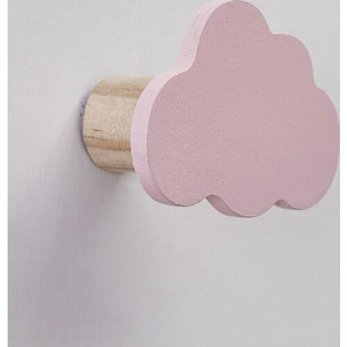 1PC New Creative Cloud Wall-mounted Hooks DIY Wooden Hanger Wall Decoration Kids Room Supplies Door Hook Bathroom Accessories