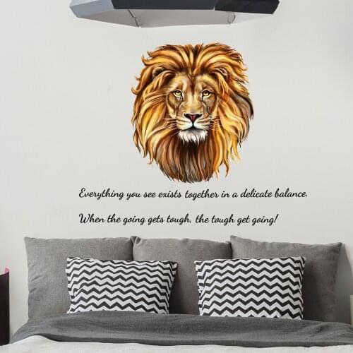 Creative Animals Lion Wall Stickers Modern Living Room Wall Art 3D Mural Home Decor Teen Bedroom room Decor Decals Wallpaper