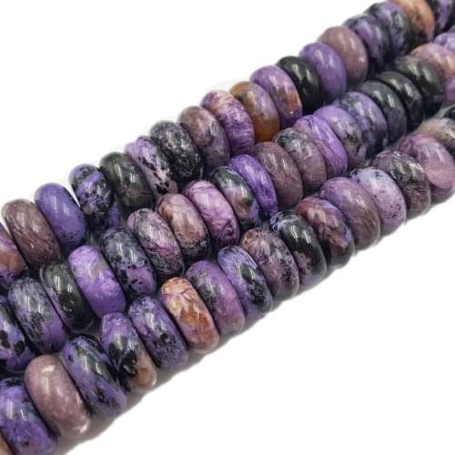 LiiJi Unique Natural Genuine Charoite Beads Purple Loose Spacer Beads 6x16mm DIY Jewelry Making Bracelet Necklace 15'' Strands