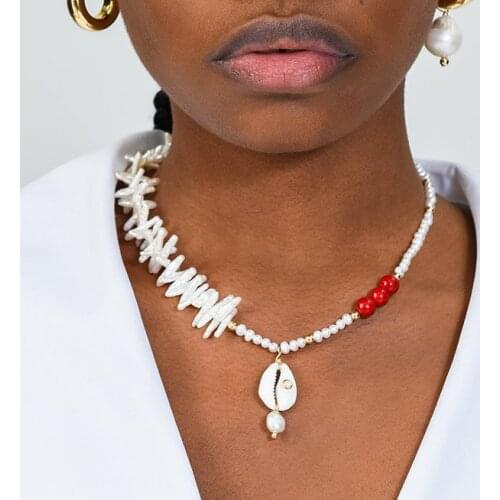 Micronesian Chuuk Pohnpei Natural Irregular baroque pearl choker crystal stone necklace Woman Engagement Wedding Party Jewelry