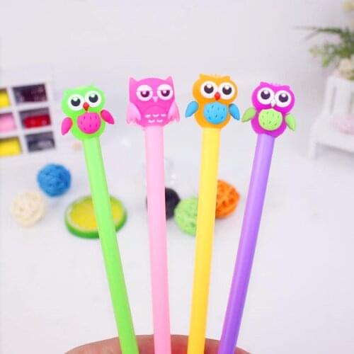 48pcs/lot Cute Cartoon Creative Stationery Night Owl Gel Pen Sign Pen Office School Roller Ball Pens Writing Tool