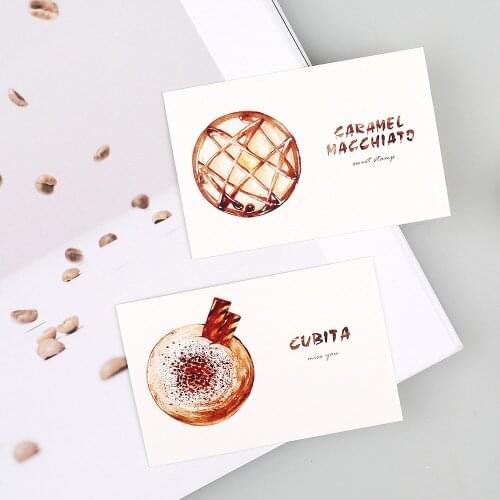 Multi-use 5.2*8cm 54pcs Mini Card Coffee Drink Print Scrapbooking Party Invitation Cards Valentine Christmas