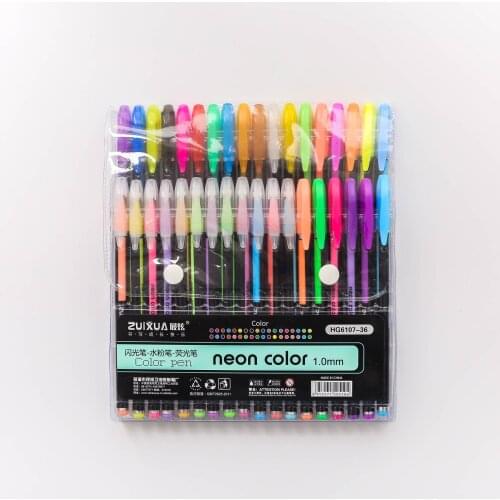 12/24/36/48pcs Bright Color Pen Set 1.0mm Ballpoint Highlighter Calligraphy Marker Painting Drawing Art School E6897